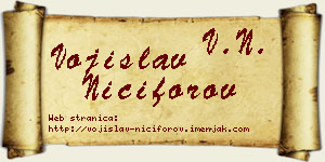 Vojislav Nićiforov vizit kartica